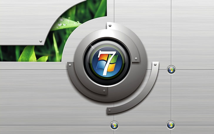 Microsoft Windows 7 logo, nature, form, circle, ball, geometric shape HD wallpaper