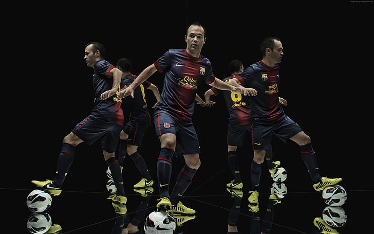 football, barca, barcelona, nike, Andres Iniesta, HD wallpaper