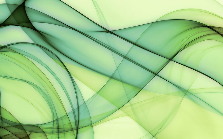 green digital wallpaper, abstract, shapes, lines, digital art