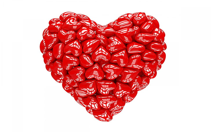 Red Heart 3D, love, valentines day