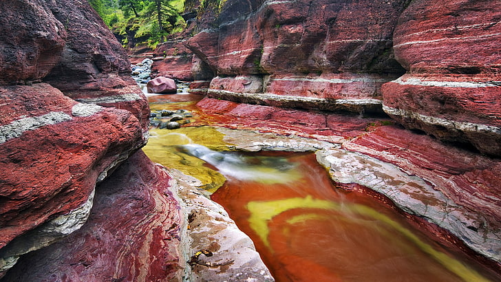 nature, water, Red Rock Canyon, river, national park, Canada