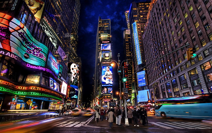 cityscape, building, Time Square, New York City, architecture, HD wallpaper