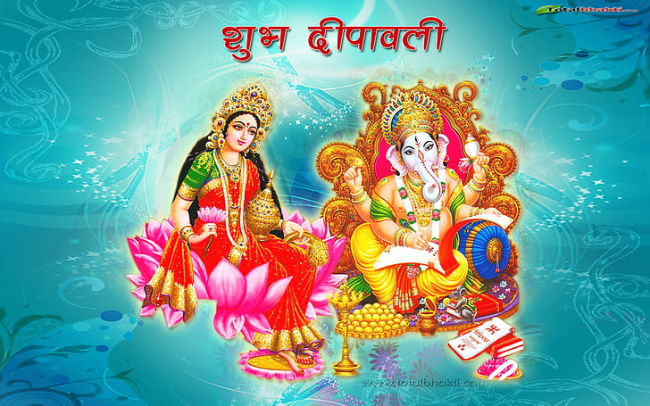 Goddess Laxmi Mata & Lord Ganesha Festivals Hindu Wallpaper 1920×1200, HD wallpaper