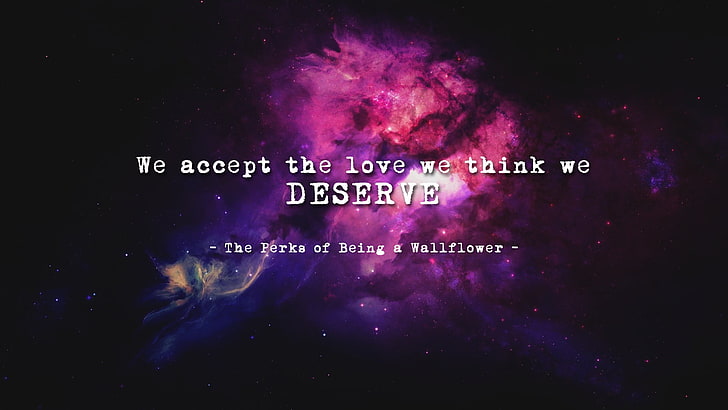 we accept the love we think we deserve text, The Perks of Being a Wallflower, HD wallpaper