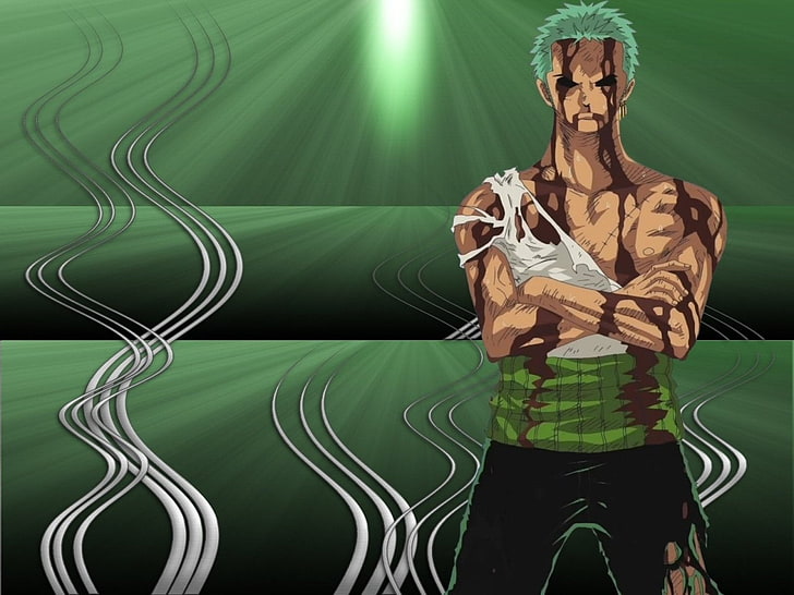 green haired One Piece character wallpaper, Anime, Zoro Roronoa