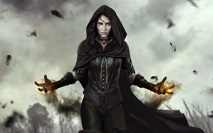 female character wearing cloak digital wallpaper, The Witcher 3: Wild Hunt