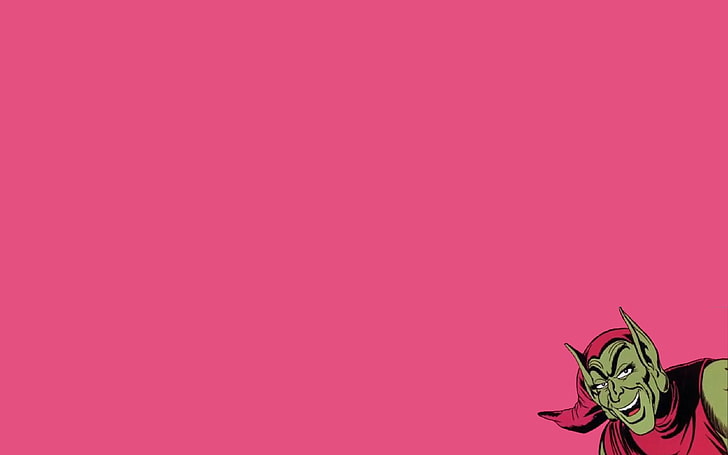 green goblin, pink color, copy space, art and craft, colored background, HD wallpaper