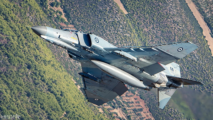 Fighter, F-4 Phantom II, McDonnell Douglas F-4 Phantom II, Greek air force, HD wallpaper