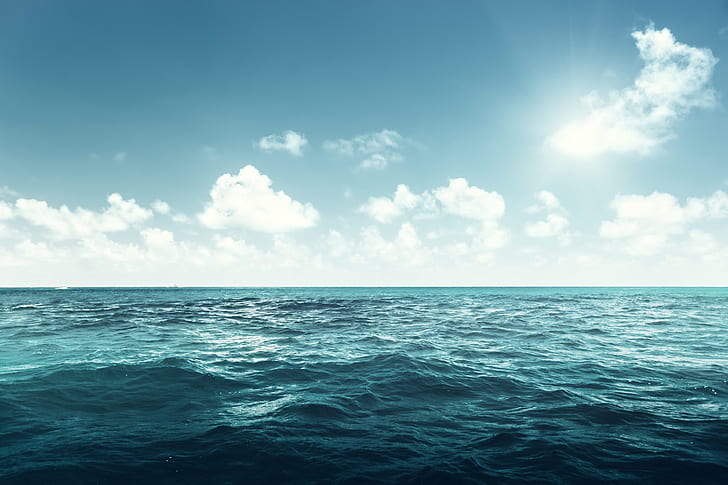 HD wallpaper: ocean 4k pc desktop hd, sea, sky, water, horizon, horizon  over water | Wallpaper Flare