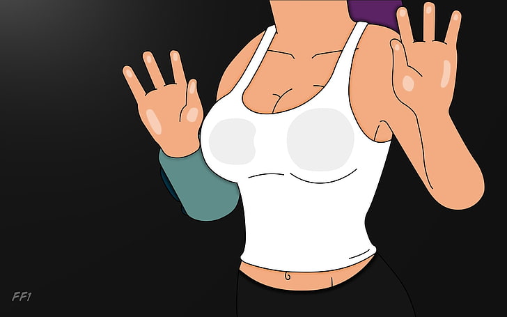 Futurama, arms up, Turanga Leela, one person, human hand, real people, HD wallpaper
