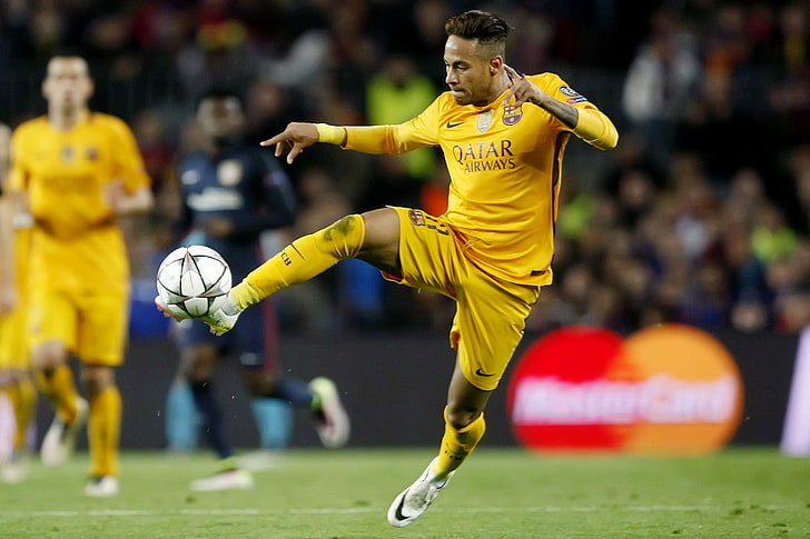 neymar theme background images, sport, motion, soccer, incidental people, HD wallpaper
