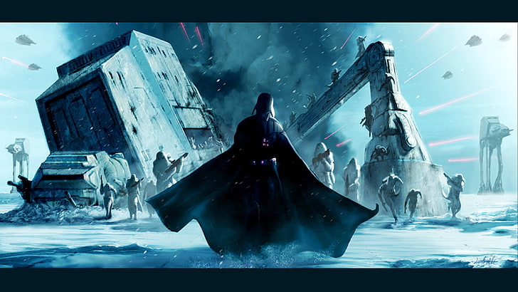 Darth Vader illustration, man with black carp illustration, movies, HD wallpaper