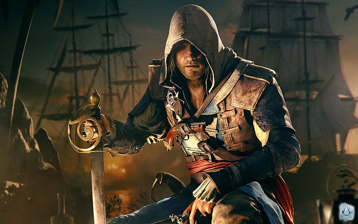 Assassin's Creed Edward Kenway digital wallpaper, pirate, Assassin's Creed IV: Black Flag, HD wallpaper