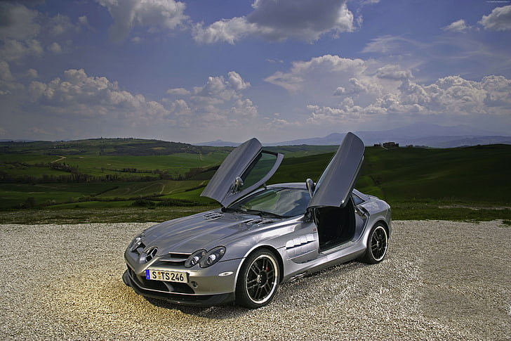 Mercedes, Mercedes-Benz SLR McLaren, speed, supercar, luxury cars, HD wallpaper