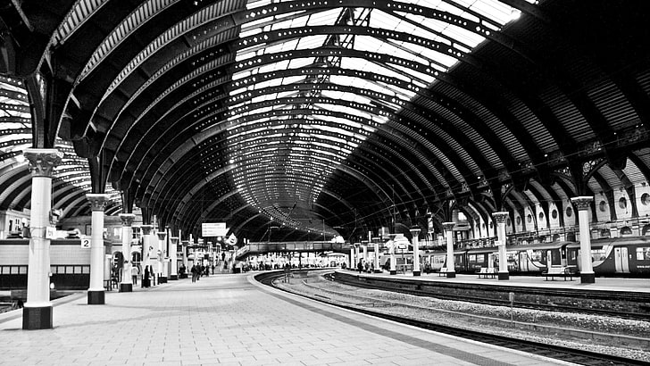 train station, York, England, transportation, rail transportation, HD wallpaper