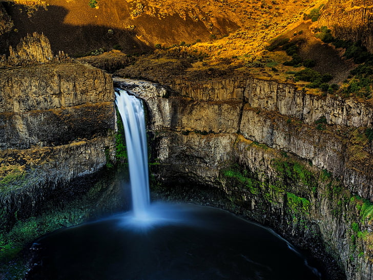 Waterfalls, Palouse Falls, Cliff, Nature