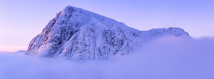 Mountain Peak Mist Photography, white and black mountain, Nature, HD wallpaper