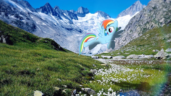 My Little Pony wallpaper, Rainbow Dash, Mane 6, Switzerland, Unteraargletscher, HD wallpaper