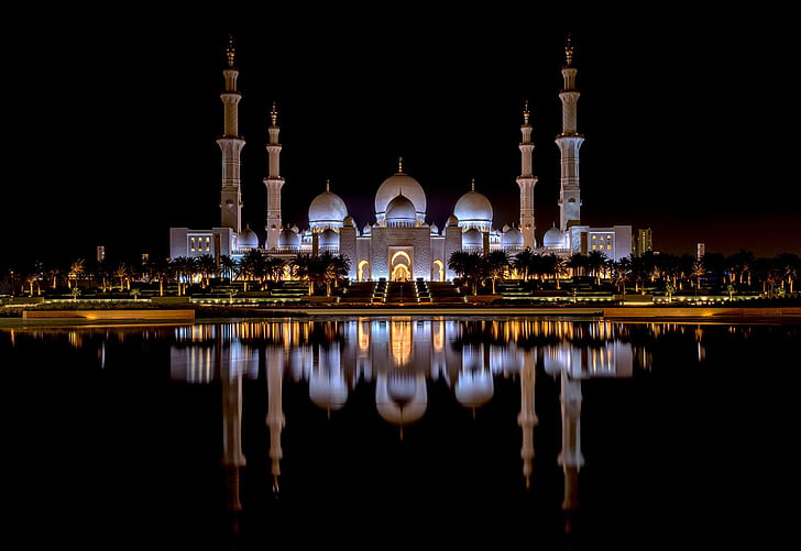 Abu Dhabi, UAE, Grand Mosque, Sheikh Zayed, HD wallpaper