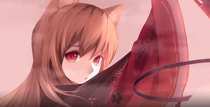 Holo (Spice and Wolf), Holo (Wolf and Spice), simple background, HD wallpaper