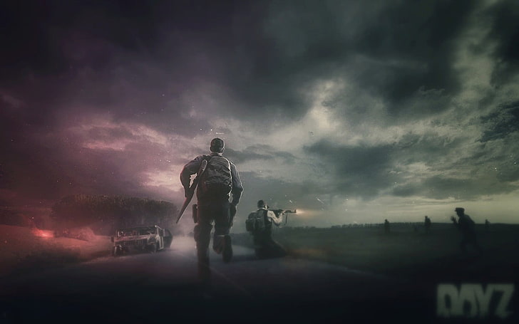 soldiers wallpaper, DayZ, dust, cloud - sky, nature, standing