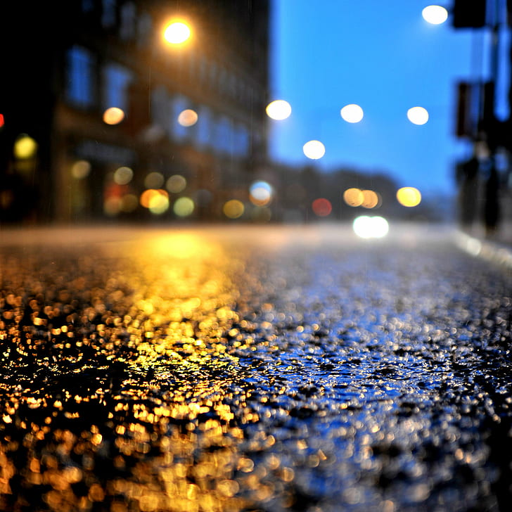 selective focus photography of concrete pavement, Starry Night, HD wallpaper