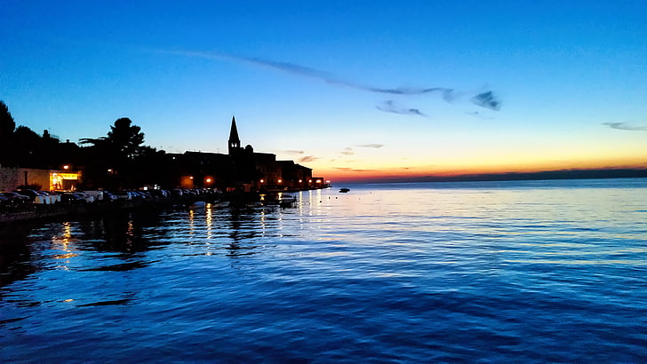 sea, nature, panoramas, Croatia, parenzo, water, sky, sunset, HD wallpaper
