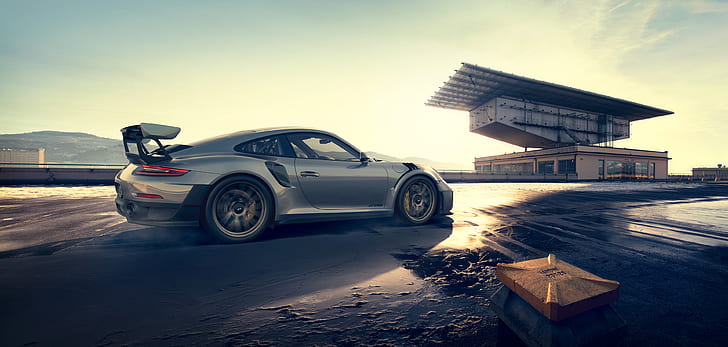 Porsche, Porsche 911 GT2 RS, Car, Silver Car, Sport Car, HD wallpaper