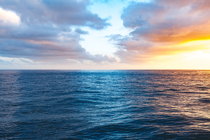 body of water, kauai, usa, ocean, skyline, sea, nature, blue, HD wallpaper