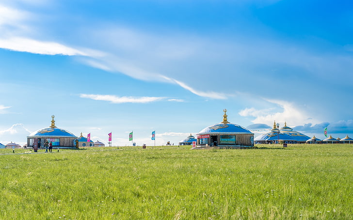 China Inner Mongolia grassland tourism blue sky, cloud - sky