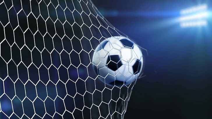 soccerball, flying, 3d, slow, motion, animation, goal, net, HD wallpaper
