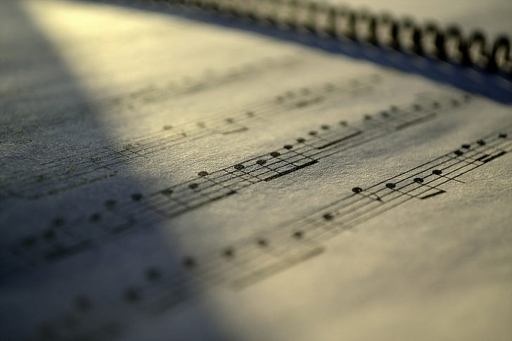 musical notes, paper, HD wallpaper