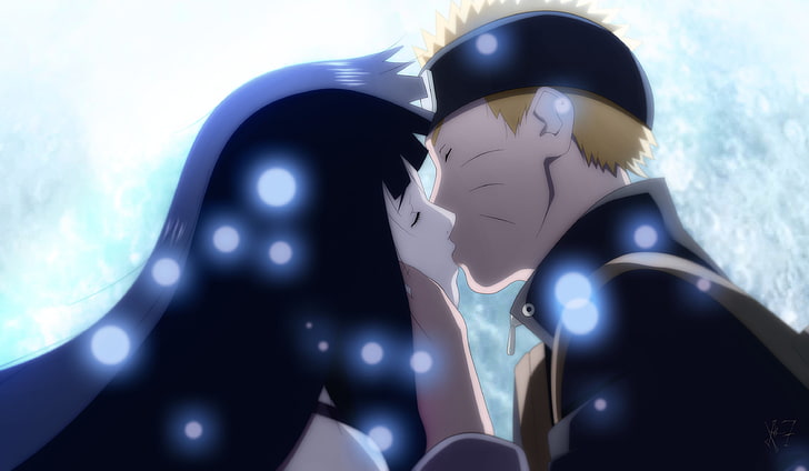 Uzumaki Naruto and Hinata Hyuga, art, kiss, x7rust, Naruto the movie the last, HD wallpaper