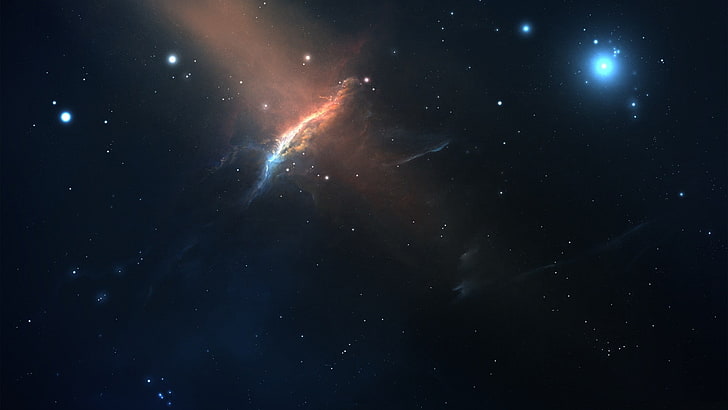 black and gray laptop computer, space, nebula, star - space, astronomy, HD wallpaper