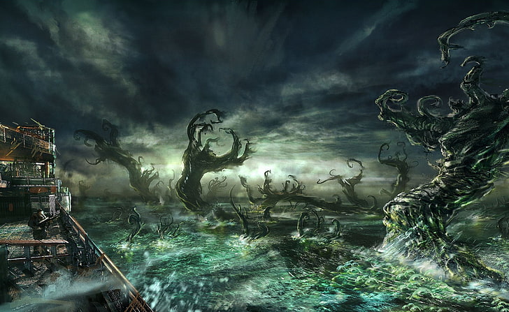 Gears Of War 3 Concept Art, fantasy digital wallpaper, Games