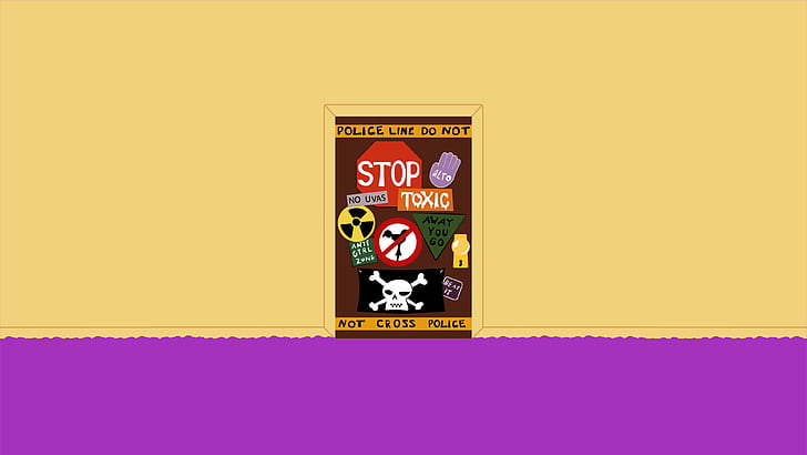 cartoon, Cartoon Network, simple background, door, warning signs