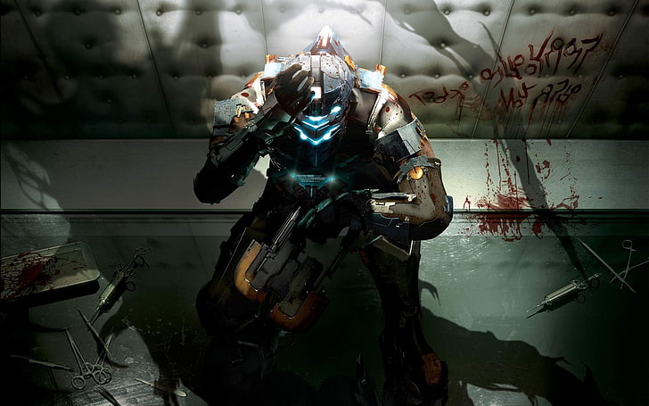 Dead Space protagonist digital wallpaper, video games, blood, HD wallpaper