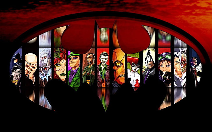 Comics, DC Comics, Batman, Collage, Harley Quinn, Joker, Logo, HD wallpaper