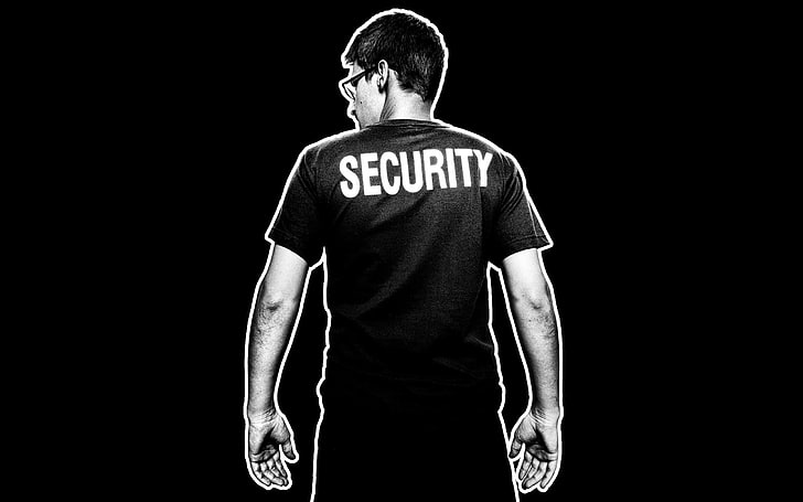 men's security-printed T-shirt, NSA, Edward Snowden, monochrome, HD wallpaper