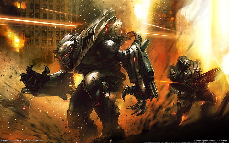gray and brown robot wallpaper, Crysis 2, conflict, military