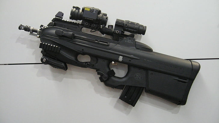 black assault rifle, FN F2000, 5.56×45mm, NATO, HD wallpaper