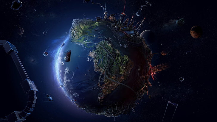 globe, earth, space, fantasy