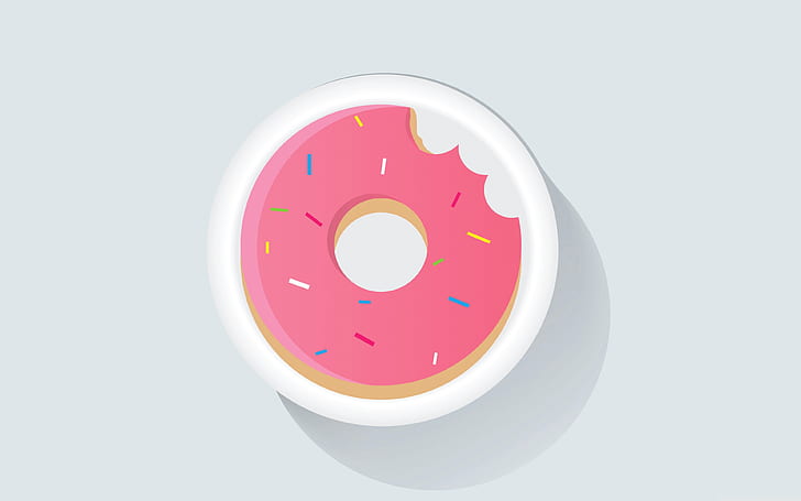 food, sweets, minimalism, artwork, donut, donuts, HD wallpaper