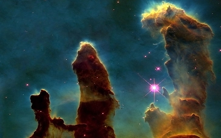 nebula, Pillars Of Creation, space, underwater, sea, no people