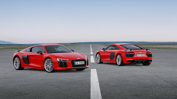 Audi, Audi R8, car, front angle view, Audi R8 Type 4S, Audi R8 V10 Plus, HD wallpaper