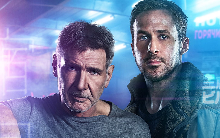 Harrison Ford Ryan Gosling Blade Runner 2049, portrait, two people