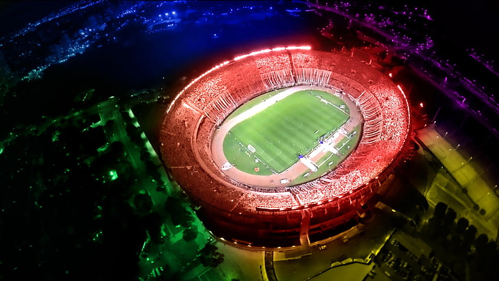 River Plate, soccer, stadium, no people, illuminated, water, HD wallpaper