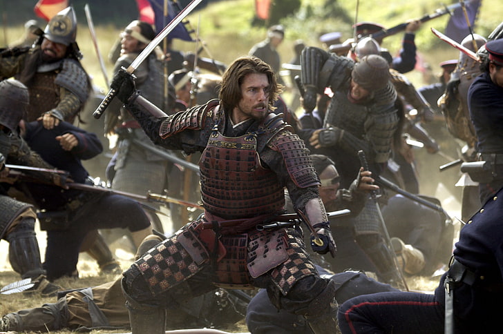 men's brown armor, battle, Tom Cruise, drama, The Last Samurai