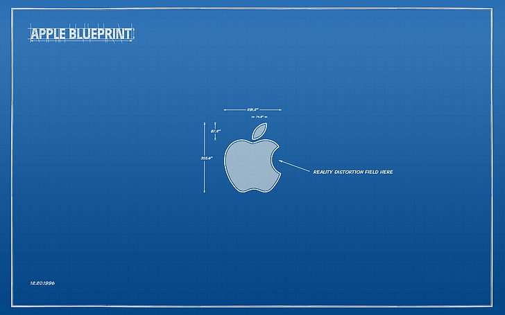 blue apple inc mac blueprint logos 1920x1200  Entertainment Funny HD Art, HD wallpaper
