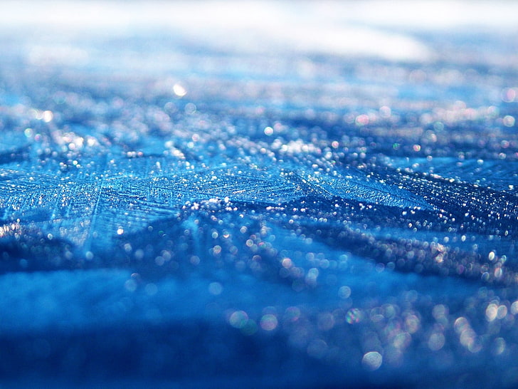 surface, blue, drops, dew, moisture, backgrounds, abstract, HD wallpaper